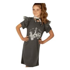 Mia Joy Joyfolie Peyton La Vie Est Belle Paris Midi Dress Gray Knit Tulle 3